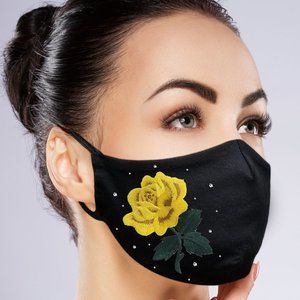 Rose Face Mask with Filter Pocket